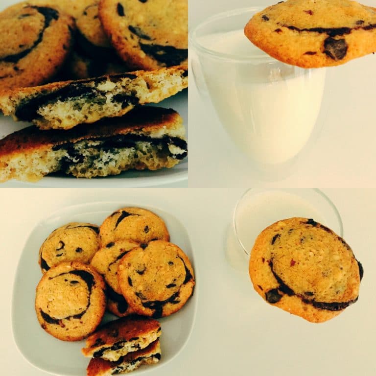 Cookies mit Schokostückchen und Nutella Füllung