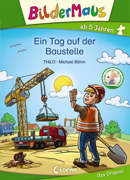 Ein Tag auf der Baustelle Ein Tag auf der Baustelle ist ein wunderschönes Buch für klene Bauarbeiter um ihre ersten Leseerfahrungen sammeln zu können.