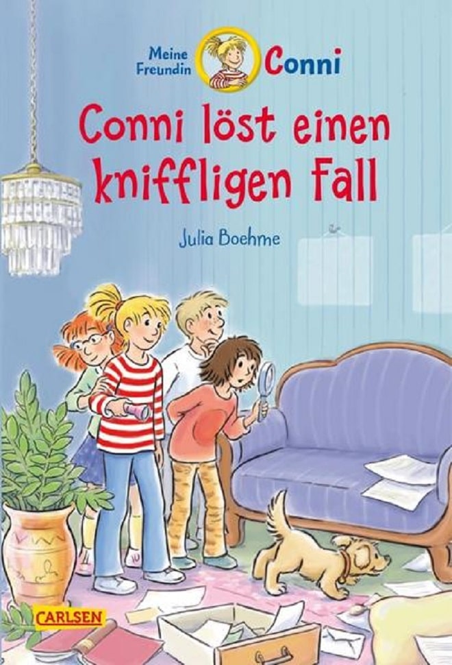 Conni löst mit ihren Freunden einen kniffeligen Fall. Conni ist mittlerweile Schulkind und die Geschichten werden umfangreicher und sind toll zum vorlesen.